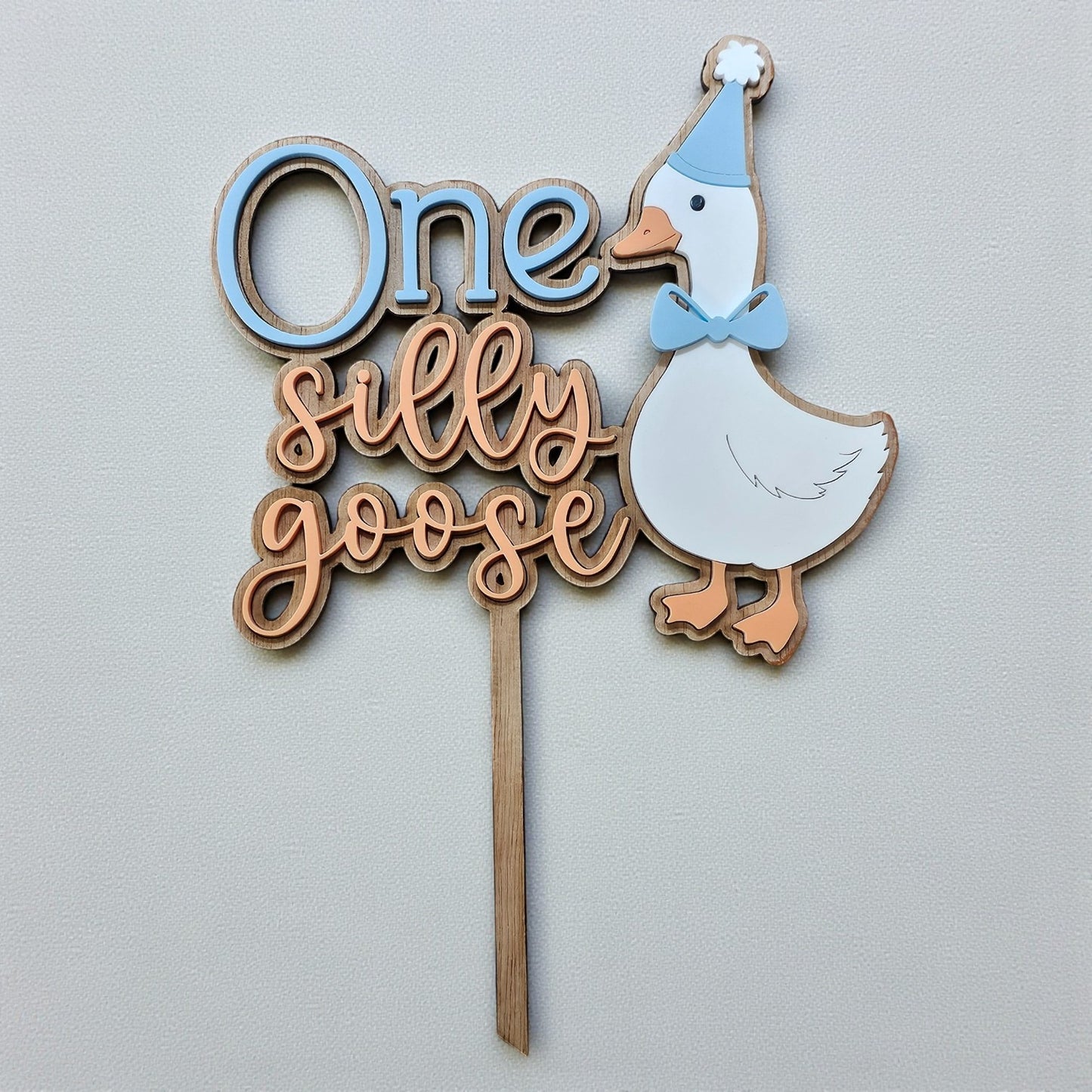 “One Silly Goose” First Birthday Cake Topper