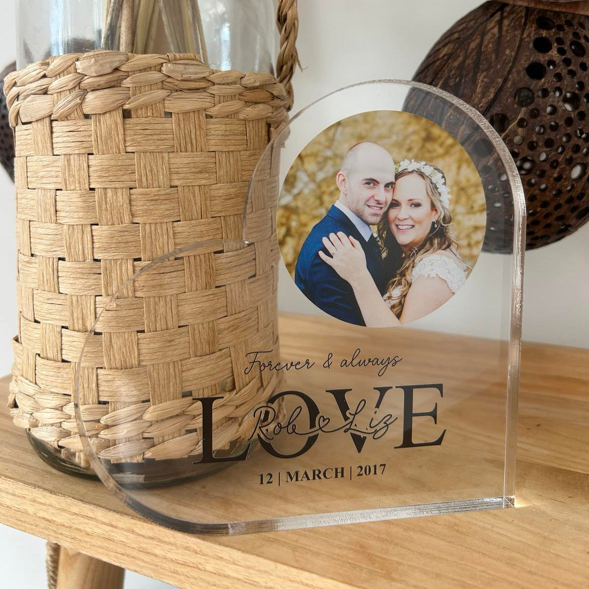Personalised Photo Acrylic Heart Keepsake