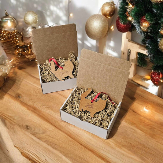 Personalised Cat Shaped Christmas Ornament