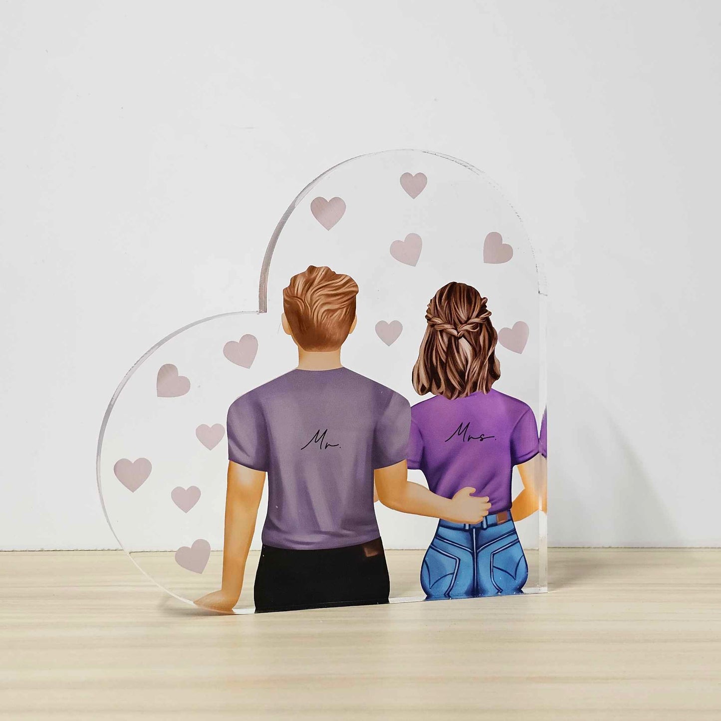 Personalised Couples Acrylic Freestanding Heart