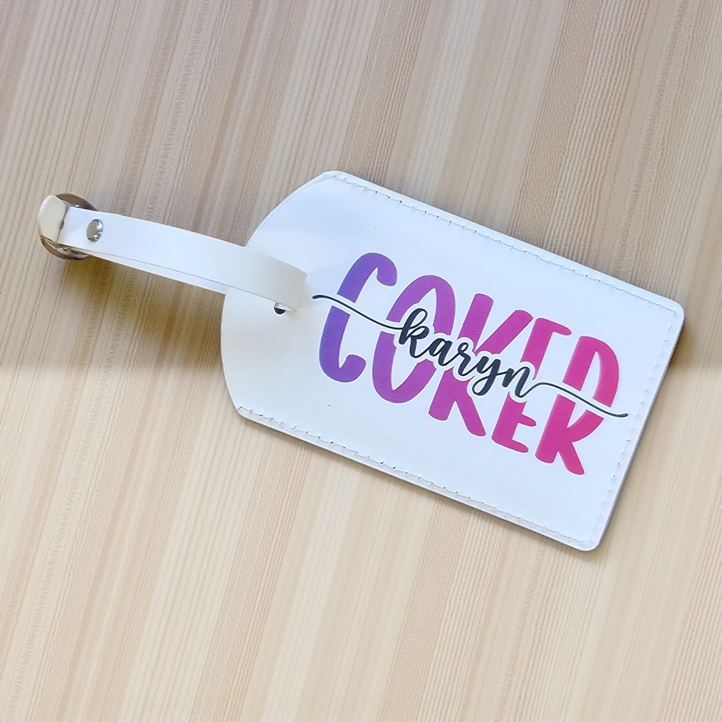 Personalised Script Name Luggage Tag – Custom Travel Tag NZ