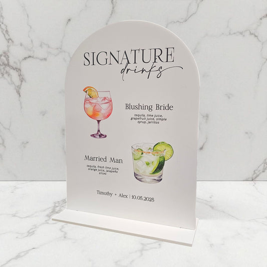 Custom Signature Drinks Sign – Wedding Signage NZ