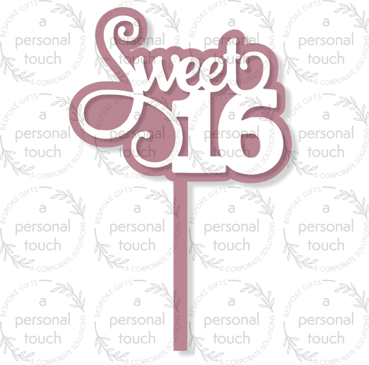 Sweet 16 Cake Topper - Dual Layered Acrylic