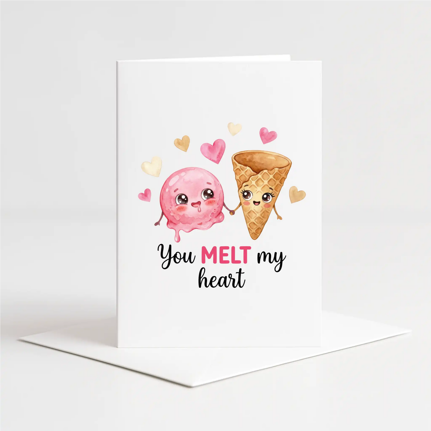 "You Melt My Heart" Card – Custom Personalised Message Printed Inside