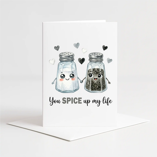 "You Spice Up My Life" Card – Custom Personalised Message Printed Inside