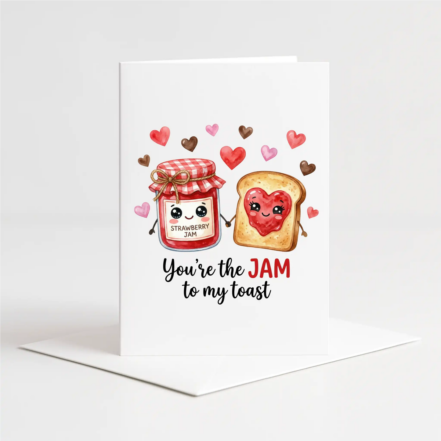 "You're The Jam To My Toast" Card – Custom Personalised Message Printed Inside