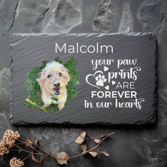 Personalised Pet Memorial Slate with Photo