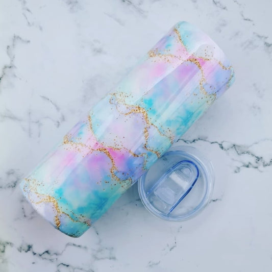 Pastel Agate Resin Finish Tumbler - 20oz Skinny