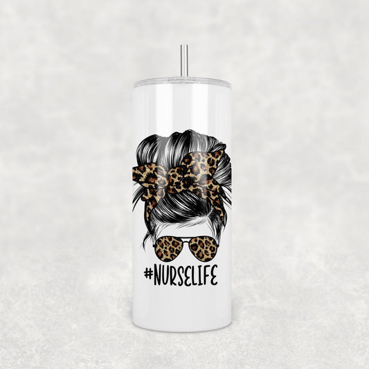 Nurse Life Messy Bun Tumbler 15oz (443mls)