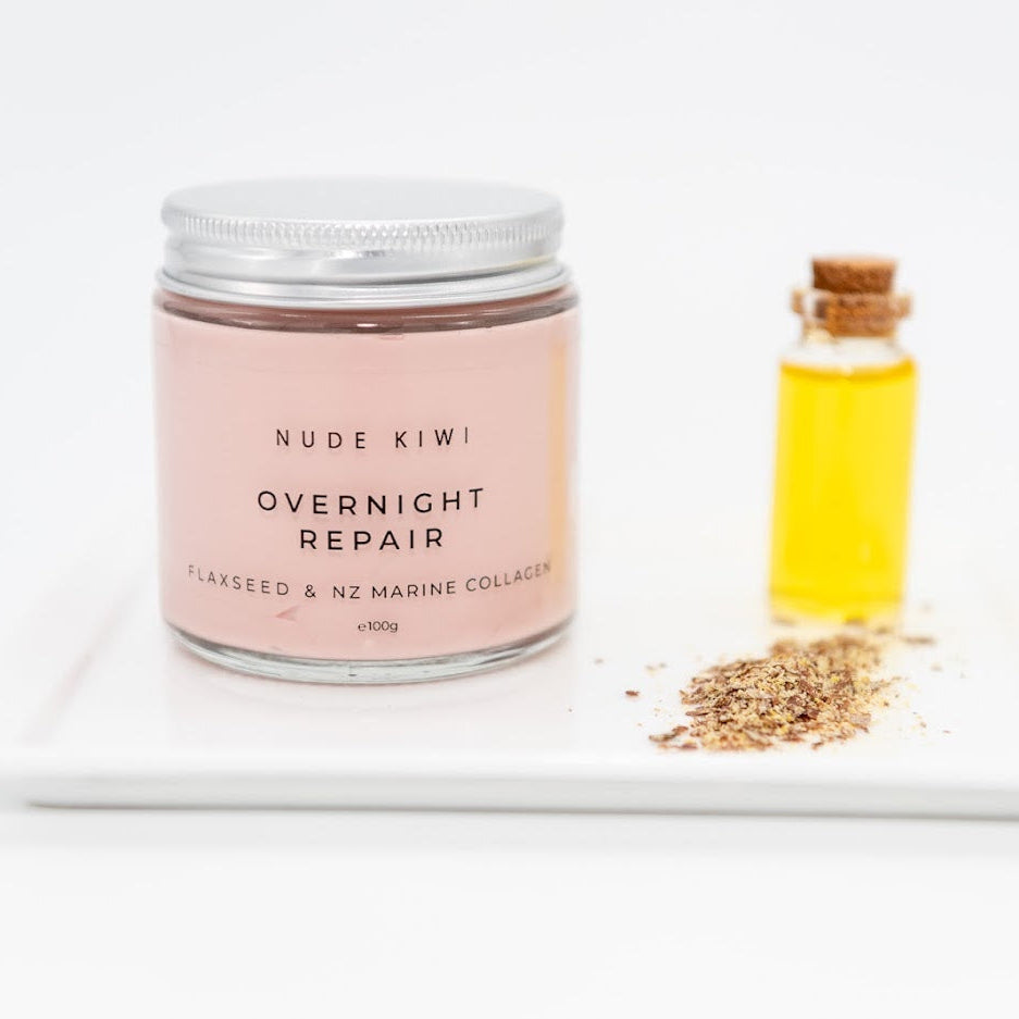 Nude Kiwi Overnight Repair - Flaxseed & NZ Marine Collagen - 100g
