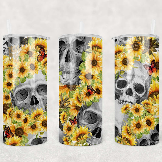 Sunflower Skull Tumbler 15oz (443mls)